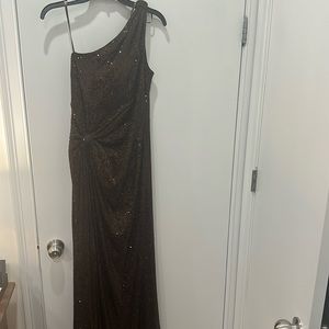 Charcoal brown sequenced gown size 8 Eliza J brand